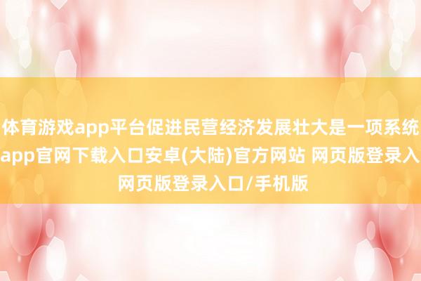 体育游戏app平台促进民营经济发展壮大是一项系统工程-开云app官网下载入口安卓(大陆)官方网站 网页版登录入口/手机版
