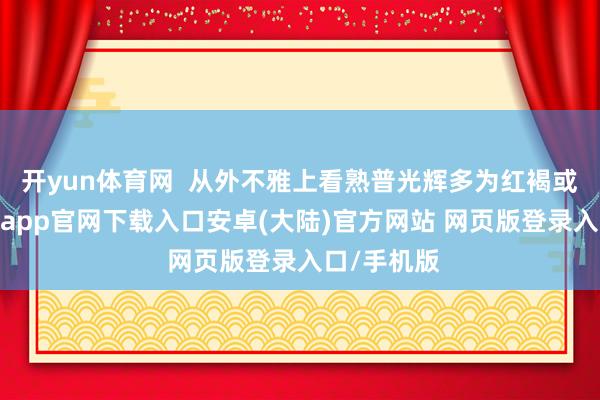 开yun体育网  从外不雅上看熟普光辉多为红褐或黑褐-开云app官网下载入口安卓(大陆)官方网站 网页版登录入口/手机版
